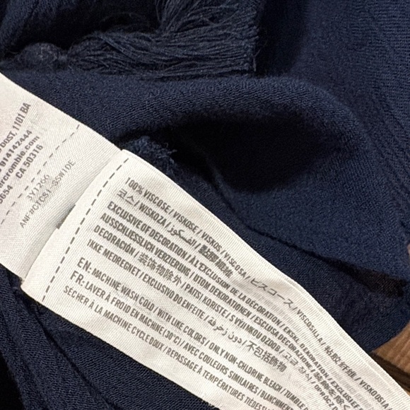 Y2K Hollister Dark Blue Blouse with Tassel & Lace Detail - Picture 5 of 5